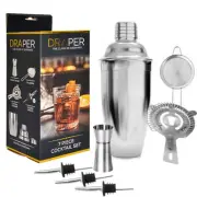 2Sets Cocktail Shaker Set Mixer Martini Strainer Bartender Kit Spirits Maker Bar