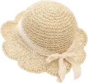 Uniyoung Baby Girls Summer Straw Hat Toddler Kids Lace Bowknot Sun Protection...