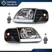 Clear/Black LED Headlights & Corner Parking Lights Fit For 97-04 F150 Expedition (for: Ford)