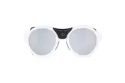 Moncler Sunglasses ML0046 21C White Black Leather Grey Silver Mirror