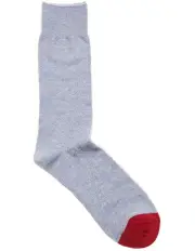 [Simon De Winter] 1 Pair Textured Diamond Cotton Crew Men's Socks in Grey Marle