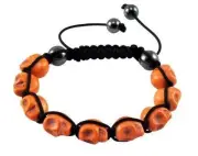 SALE! Handcrafted Orange Skull Skeleton DOD Hip Hop Style Bracelet Balla Jewelry