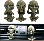 5 Car Vent Clip Alien - 3 Alien Car Air Vent Clips - 2 in 1 Alien Outlet Freshener Perfume Clips, Cute Car Interior Decor, Funny Decor for