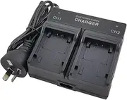 Dual Mains Battery Charger for NP-FV100 NP-FH100 NP-FV70 NP-FH70 NP-FV50 NP-FH50 NP-FH30 NP-FP50 NP-FP70 NP-FP90 DCR-DVD DCR-HC DCR-SR HDR-CX HDR-XR Series Camera