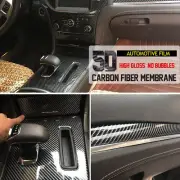 Vinyl Wrap Black 7D Carbon Fiber High Gloss Interior Film Sticker for Cars 60'' (for: Peugeot)