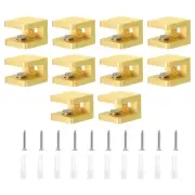 Glass Shelf Clamp, 10Pcs Glass Clip Holder Support for 5-8 mm Thick, Gold