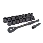 3/8 In. Drive 100-Position Ratchet and Universal Sae/Metric Socket Wrench Set (2