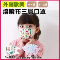 在飛比找PChome24h購物優惠-外銷歐美卡通造型兒童熔噴布三層口罩