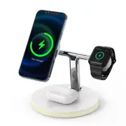 Catzon Intelligent 3-in-1 Wireless Fast Charge Station for iPhone Airpods Pro Apple Watch-White