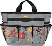 Garden Tool Bag,Oxford Hand Tool Storage Tote Organizer for Indoor and Outdoor Gardening for Women Men,Heavy Duty Canvas Tool Storage Home Organizer Gardening Tool Kit Holder (Grey)
