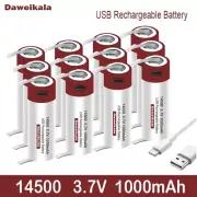 High Capacity Welding AA 1000mAh 3.7V 14500 Rechargeable USB Fast Battery