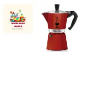 Moka Color Espresso Coffee Maker 6 Cups, Bordeaux