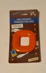 Set Of 3 Orange Cable & Cord organizer- On The Go-Silicone-Soft & Flexible