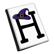 Letter H Witches Wizard Hat Passport Holder Cover Case Witch Halloween Alphabet