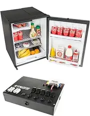 Adventure Kings 85L Upright Camping Fridge Freezer + 12 V Control Box with 16A pre wired switches