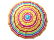 SHELTA MANLY 220Cm Beach Shade Umbrella Tilt 98% UV UPF50+ Multi Stripe Rainbow