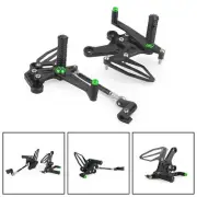 CNC Aluminum Rearsets Footpegs Green Fits Kawasaki Z400 / Ninja 400 2018 -2022