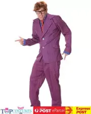 Secret Agent Austin Power Dr Evil Shag Mens 1960s Fancy Dress Suit Costume