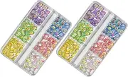 OATIPHO 2 Boxes Manicure Diamond Accessories Charming DIY Nail Decor Flatback Gems for Personal Professional Use Unique Fashion Nail Art Charms