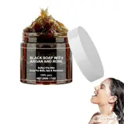 Unbrand Black Beldi Soap, Black Soap With Argan And Rose, Morocco Exfoliating Soap, Black Soap with Argan and Rose Beldi, Morocco Body Scrub Black ...
