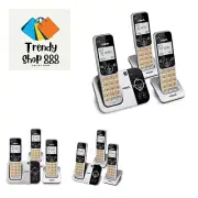 3 Handset DECT 6.0 Expandable Cordless Phone with Answering System, Silver/Black