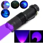 395nM 365nM Ultra Violet LED Flashlight Blacklight UV Zoom AA Power Purple Torch