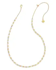 Kendra Scott Juliette Baguette Cubic Zirconia Adjustable Strand Necklace in 14K Gold Plated, 19
