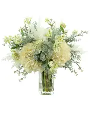 Creative Displays Cream Hydrangea, Pampas & Eucalyptus in Tall Glass Vase NoSize