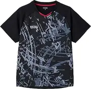 ヴィクタス(Victas) Victus 612503 Table Tennis Uniform, J.T.T.A (Japan Table Tennis Association) Certified Sweat-Absorbent, Quick Drying, Unisex, Streak Game Shirt, Black