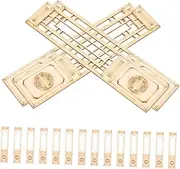 18pcs Miniature Decorative Screen: Wooden Screen Divider Models for Dollhouse Chinese Style Wooden Accessories DIY Craft Sand Table