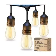 addlon LED Outdoor String Lights 48FT with Edison Vintage Shatterproof Bulbs ...