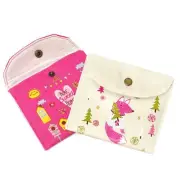 Sanitary Napkin Bag Toiletry Period Pad Bag Tampon Holder Mini Purse w/Snap