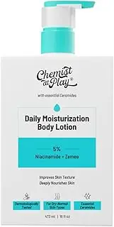 Chemist at Play Body Lotion with Ceramides for Dry-Normal Skin type | 5% Niacinamide + 2% Zemea | For deep nourishment, long hydration and to strengthen the skin's barrier | 473 ml