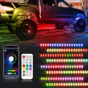 8X AUXBEAM RGB LED Strip Underglow Neon Brake Light Lamp for Jeep Wrangler JL JT