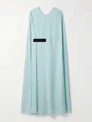[Roksanda] Roksanda - Fyera Belted Cape-effect Crepe Midi Dress - Light blue - UK 6 UK 6 Blue