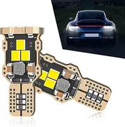 Flygun 2 PCS T15 Car LED Reversing Light, 2835 9SMD W16W Vehicle Tail Light Replacement, Universal 6500K 600LM Super Bright Automotive Lighting Bulbs for Truck SUV Car (White Light)
