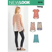 New Look Sewing Pattern 6376 N6376 Misses' Tops with Length Variations