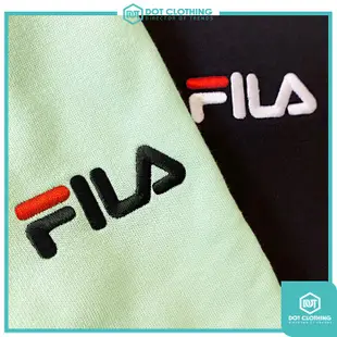 FILA LOGO 黑 白 淺灰 基本款 小LOGO 刺繡 大學T 毛巾布 台灣公司貨 零碼出清 DOT聚點