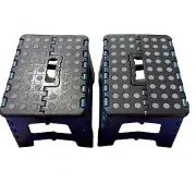 TWO Pack Portable Folding STEP STOOLS - Anti-Slip Strong Sturdy Mini Ladder NEW