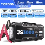 TOPDON JS3000 Car Pickup Jump Starter 3000A Pro-Level Jumper Box Pack Lithium