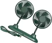HEALEEP Dual Head Car Cooling Fan Rotatable Powered Fan for Truck Lightweight Design for Stroller Low Noise Strong Wind for Hot Days