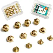 8 Pcs Gold Rivets Stud Handbag Purse Feet 1/2 Inch round Metal Solid Brass Studs