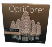 C9 LED Christmas Lights Shatterproof Replacement Bulbs, OptiCore 25 pk E-17 Base