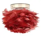 AA (Wine Red)Feather Table Lamp Stepless Dimming USB Charging Touch Control LED