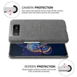 Asus ZenFone 7 Pro 8 Flip 皮革保護殼尼龍布紋素色背蓋日式簡約手機殼保護套手機套