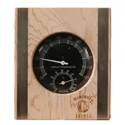 Heavenly Saunas Black With Red Cedar Panel Thermometer / Hygrometer