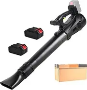 Cordless Leaf Blower, 6-Speed Car Dryer Air Blower, 2*18 V Li-ion Battery, One-touch Disassembly, with 1 Flat Air Outlet, No-load Speed 22000 R/min, for Dust Removal, Leaf Blowing, and Wood Chip Clean