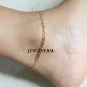 18K Gold-Filled Cuban Link Anklet- Link Chain Ankle Bracelet -Curb Chain Anklet