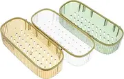 MOBUTOFU 3pcs No Punch Bathroom Storage Rack Adhesive Wall Organizer for Shower Draining Stand for Shampoo Conditioner and Towels Stylish and Transparent Design