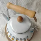 Enamel Teapot Floral Enamel Pot 2.5L Sturdy with Handle Large Capacity Heat